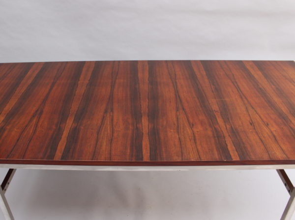 Fine French 1950s Extendable Chrome and Rosewood Table by Alain Richard - Image 11