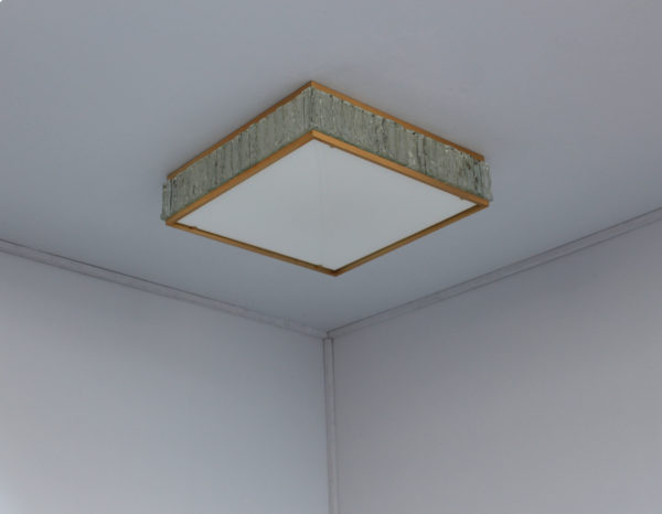 Fine Square Brass and Glass "Queen's Necklace" Ceiling Light by Jean Perzel - Image 9