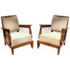 Pair of Fine French 1950s Oak Armchairs with Rope Details