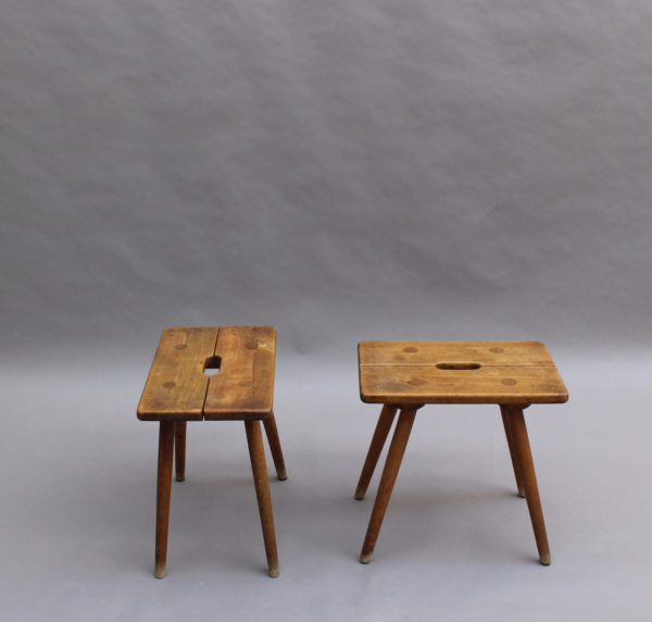 4 French 1950s Beech Stools or Occasional Tables - Image 5