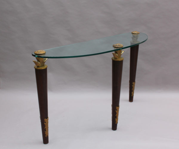 Fine French Wood, Bronze and Glass Console by Garouste and Bonetti - Image 6