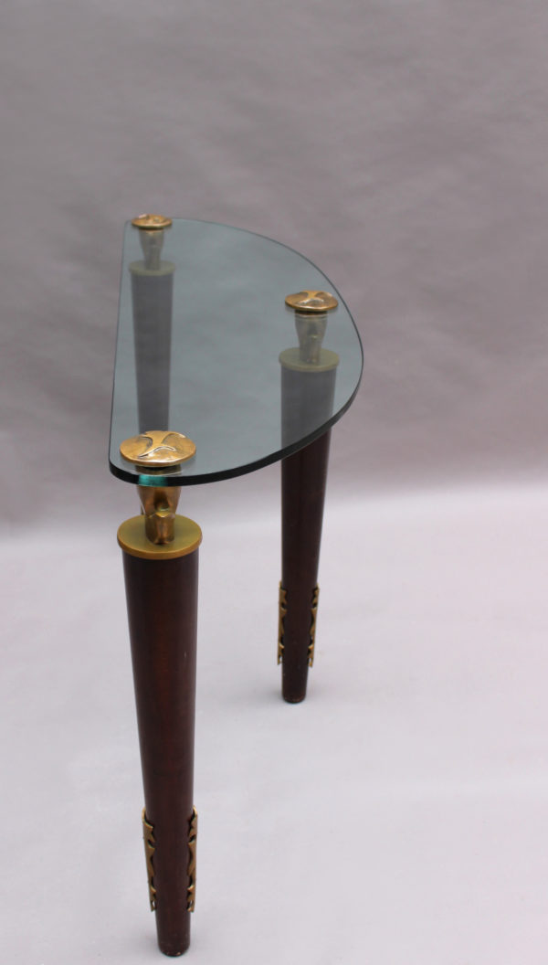 Fine French Wood, Bronze and Glass Console by Garouste and Bonetti - Image 9