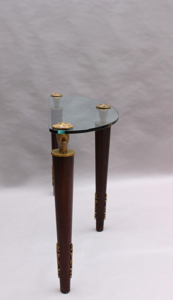 Fine French Wood, Bronze and Glass Console by Garouste and Bonetti - Image 8