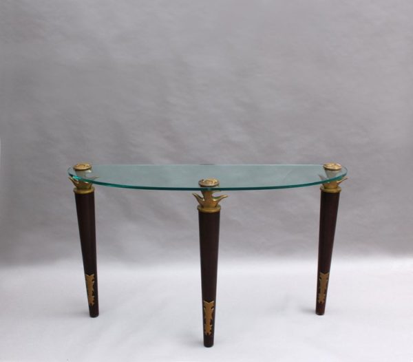 Fine French Wood, Bronze and Glass Console by Garouste and Bonetti - Image 2