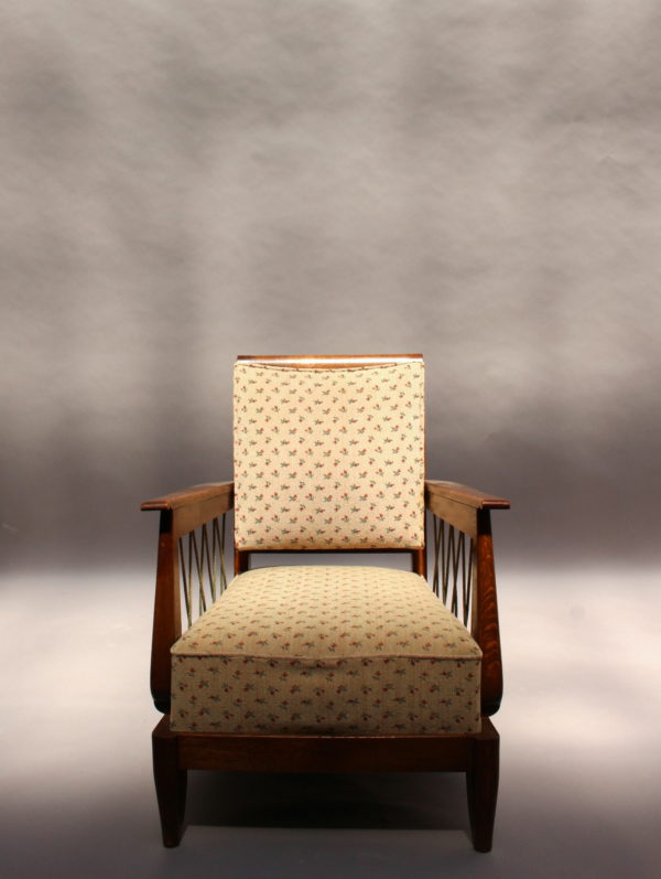 Pair of Fine French 1950s Oak Armchairs with Rope Details - Image 4