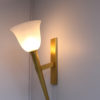 Unusually Large Fine French 1950s Bronze and Glass Torchere Sconce by Perzel