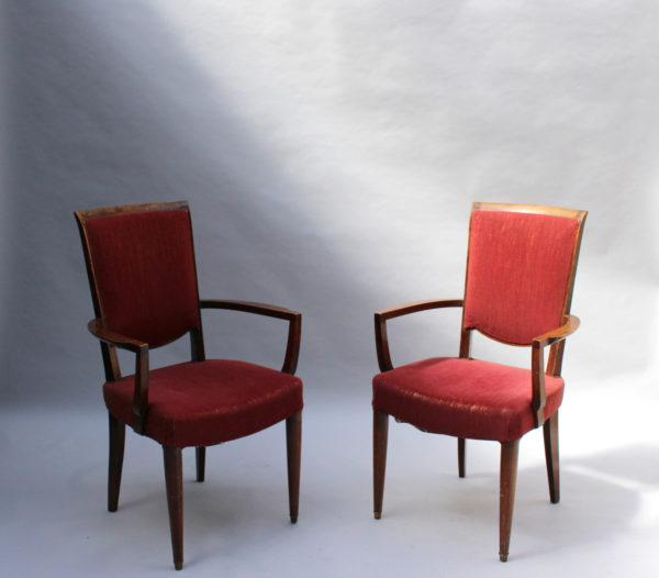 Set of 8 Fine French Art Deco Dining Chairs by Jules Leleu - Image 3