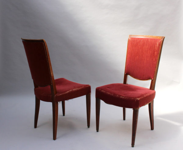 Set of 8 Fine French Art Deco Dining Chairs by Jules Leleu - Image 4