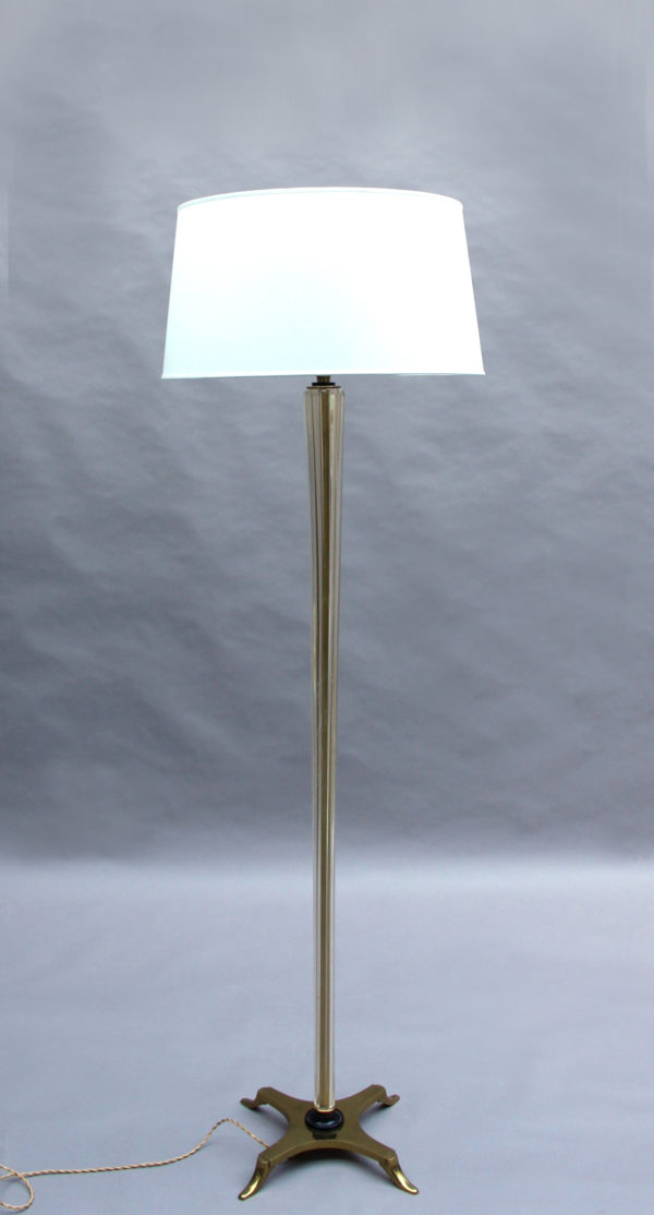 Fine French Art Deco Glass and Bronze Floor Lamp - Image 12