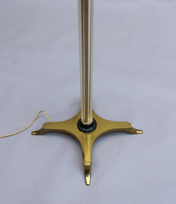 Fine French Art Deco Glass and Bronze Floor Lamp - Image 8