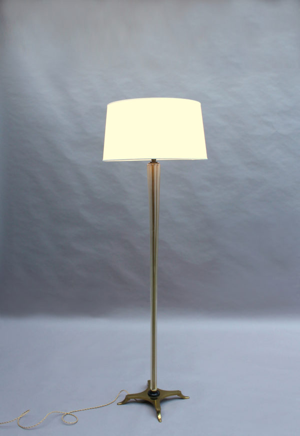 Fine French Art Deco Glass and Bronze Floor Lamp - Image 2