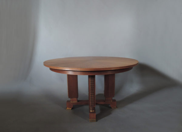 Fine French Art Deco Extendable Round Dining Table by Jules Leleu - Image 3