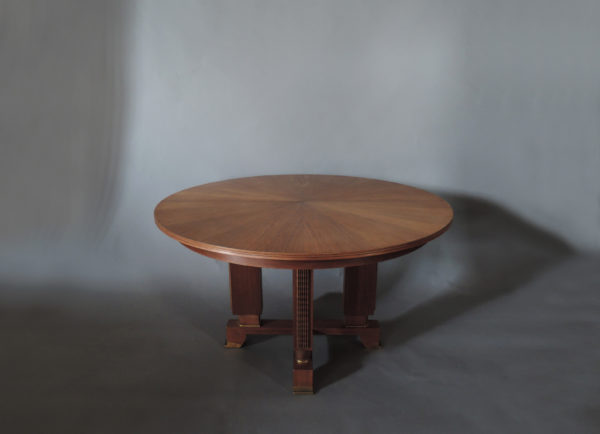 Fine French Art Deco Extendable Round Dining Table by Jules Leleu - Image 4