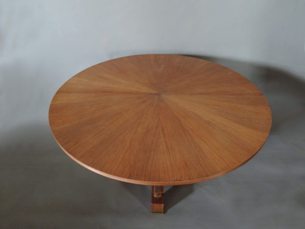 Fine French Art Deco Extendable Round Dining Table by Jules Leleu - Image 5