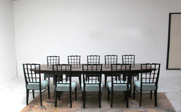 Set of 10 Fine French Art Deco Black Lacquered Chairs by Dominique - Image 12