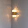 A Fine French Art Deco Bronze and Slabs Glass Sconce by Jean Perzel