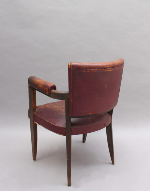 A fine French Art Deco Beech Desk Chair - Image 4