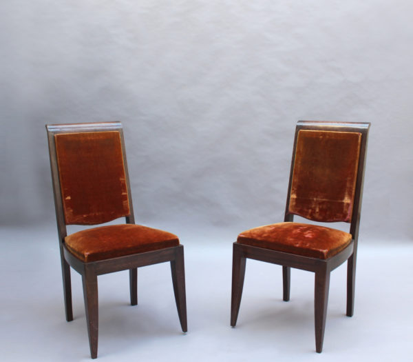 Set of 10 French Art Deco Mahogany Chairs by Gaston Poisson (8 Side and 2 Arm) - Image 7