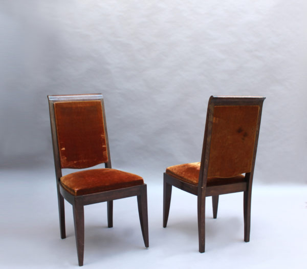 Set of 10 French Art Deco Mahogany Chairs by Gaston Poisson (8 Side and 2 Arm) - Image 5