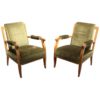 Pair of Fine French Art Deco Cherry Armchairs by Jules Leleu