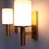 2 Pairs of Fine French Art Deco Glass and Bronze Cylindrical Sconces by Perzel