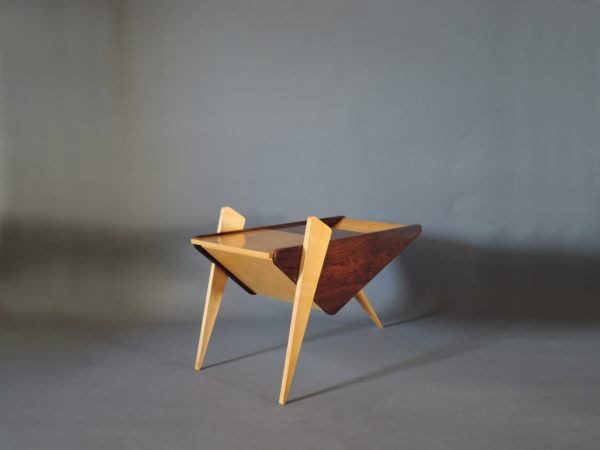 Fine French 1950s Rosewood and Sycamore Side Table / Magazine Rack - Image 13