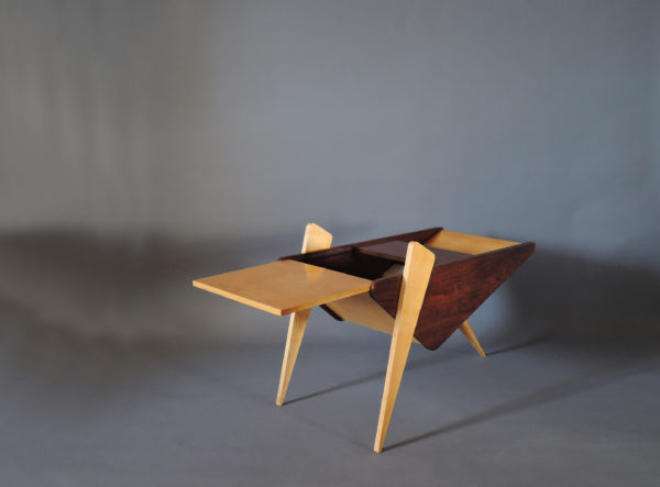 Fine French 1950s Rosewood and Sycamore Side Table / Magazine Rack - Image 8