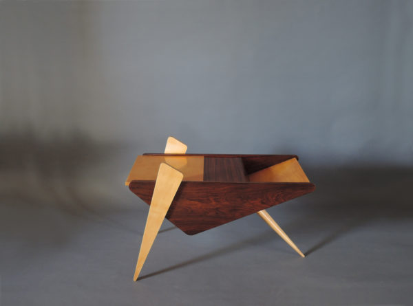 Fine French 1950s Rosewood and Sycamore Side Table / Magazine Rack - Image 12