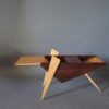 Fine French 1950s Rosewood and Sycamore Side Table / Magazine Rack