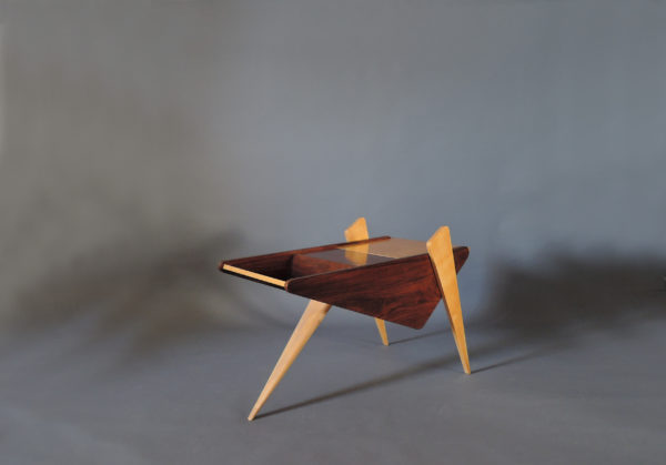 Fine French 1950s Rosewood and Sycamore Side Table / Magazine Rack - Image 6