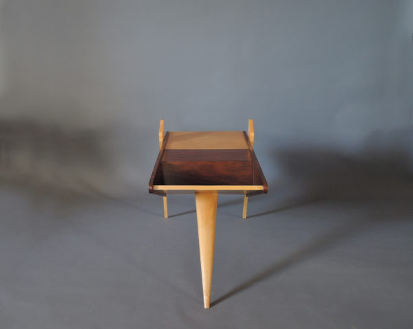 Fine French 1950s Rosewood and Sycamore Side Table / Magazine Rack - Image 4