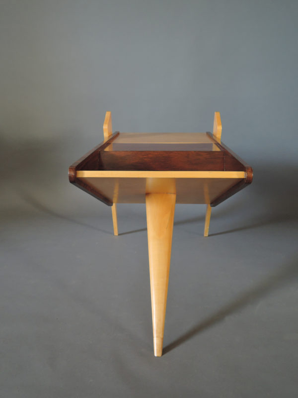 Fine French 1950s Rosewood and Sycamore Side Table / Magazine Rack - Image 3