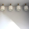 Set of 4 Fine French 1950's Cylindrical Glass and Bronze Pendants by Perzel