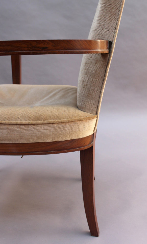 A Fine French Art Deco Rosewood Armchair by Maxime Old - Image 8