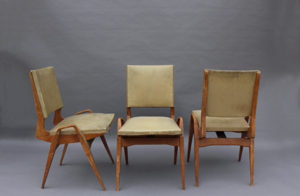 3 French 1950s Oak Chairs by Ségalot - Image 2