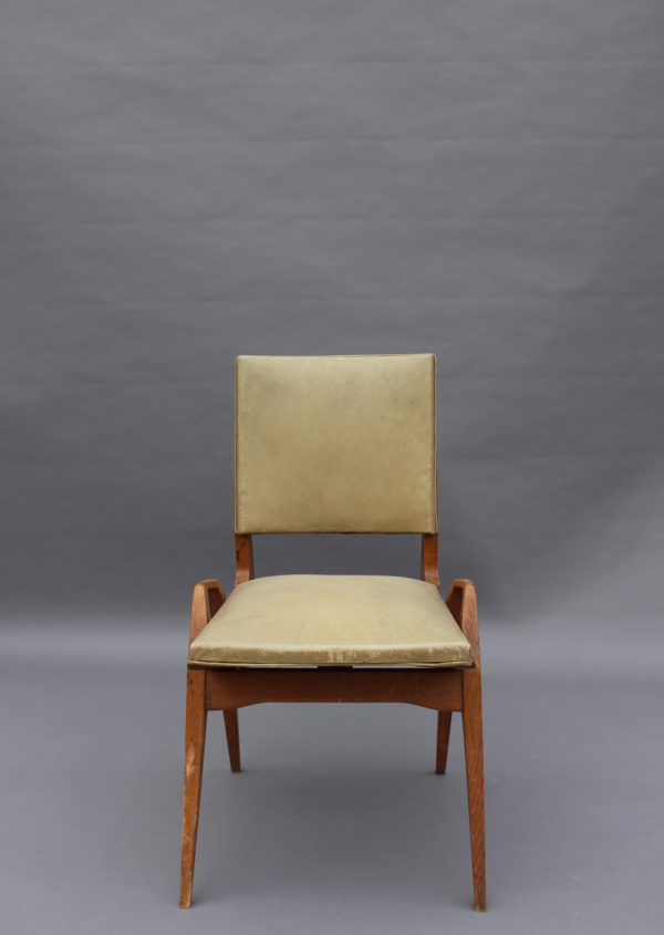 3 French 1950s Oak Chairs by Ségalot - Image 3