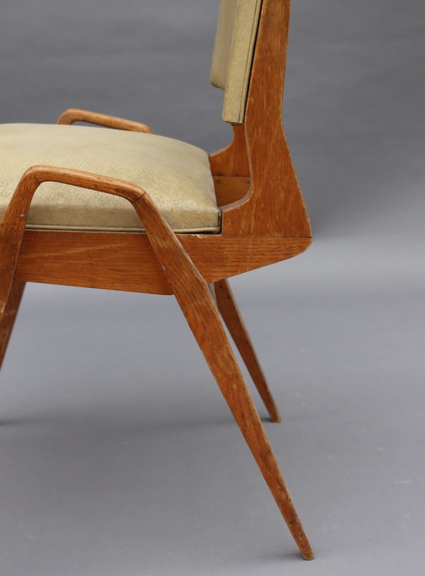 3 French 1950s Oak Chairs by Ségalot - Image 9