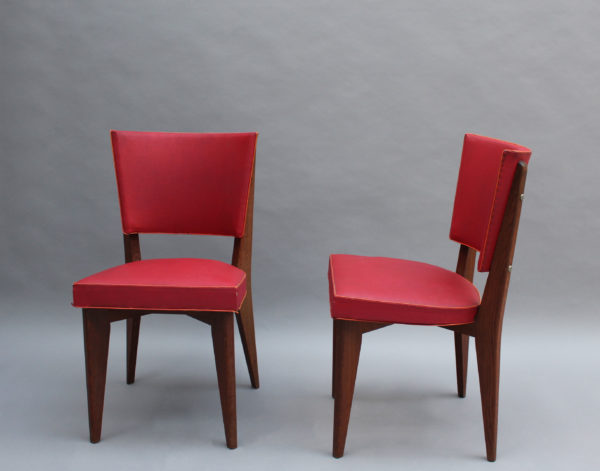 Set of 6 Fine French Mid-century Oak Chairs - Image 2