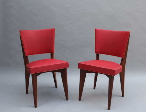 Set of 6 Fine French Mid-century Oak Chairs - Image 3