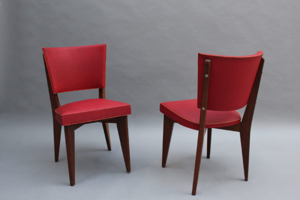 Set of 6 Fine French Mid-century Oak Chairs - Image 4