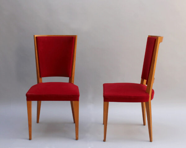 Set of 4 French Art Deco Oak Dining Chairs - Image 12