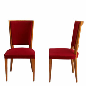 Two French Art Deco Oak Dining Chairs