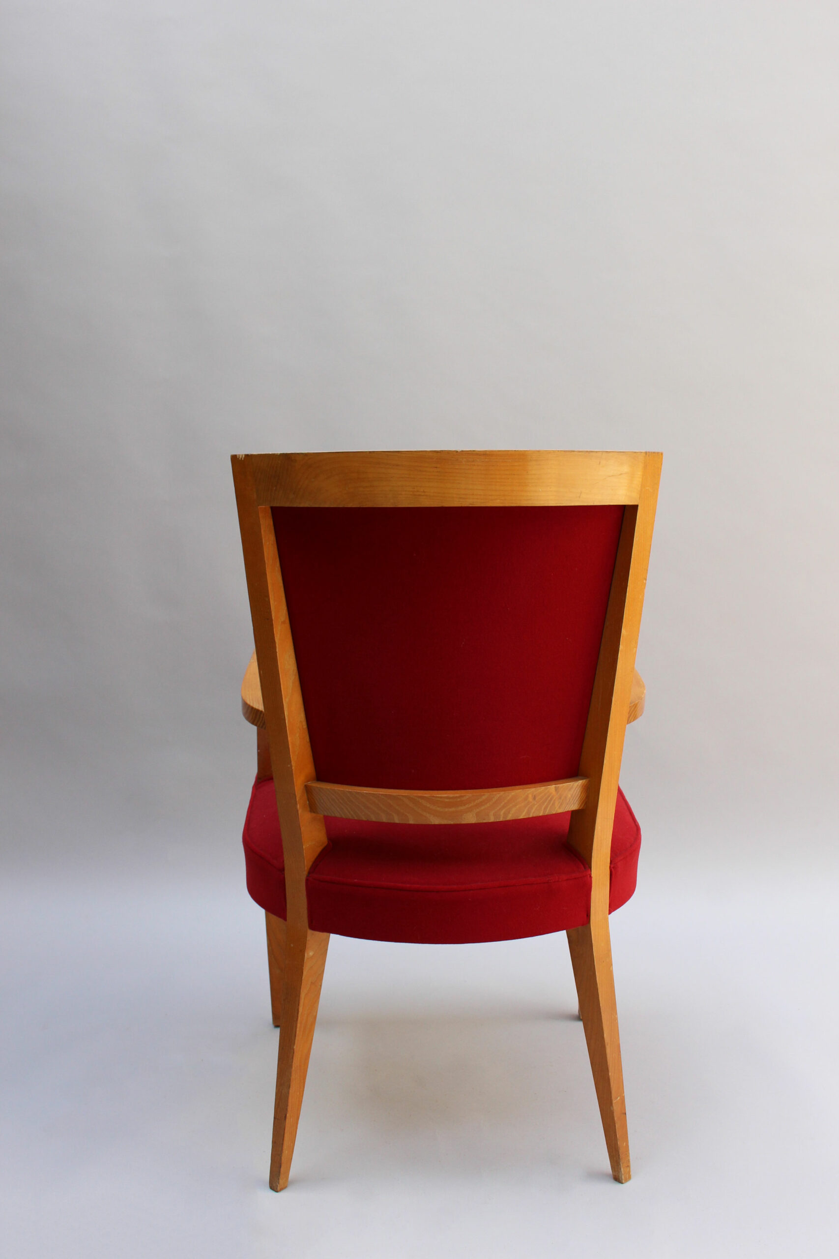 4 French Art Deco Beech Armchairs - Image 8