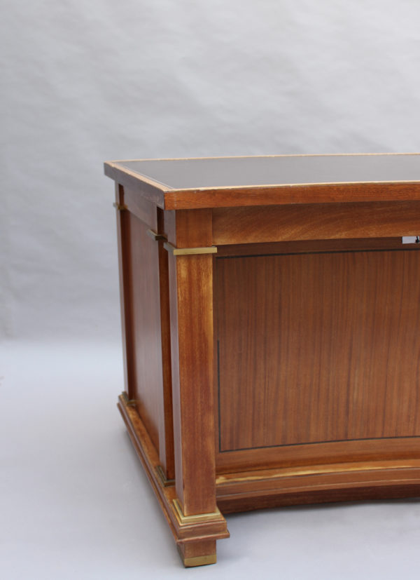 A Fine French 1950's Mahogany Curved Desk by Jacques Adnet (2 available) - Image 13