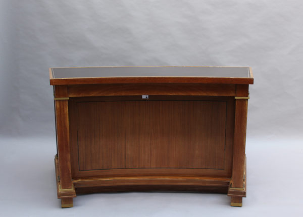 A Fine French 1950's Mahogany Curved Desk by Jacques Adnet (2 available) - Image 2