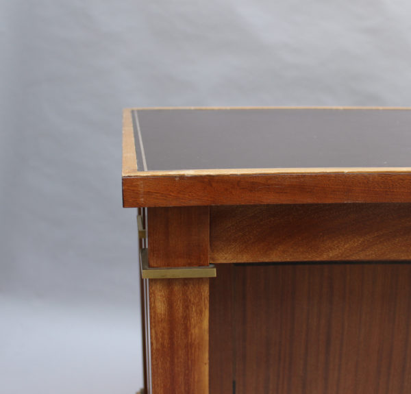 A Fine French 1950's Mahogany Curved Desk by Jacques Adnet (2 available) - Image 14