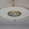 Rare Fine French Art Deco Glass and Bronze Round Flush Mount by Jean Perzel