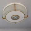 Rare Fine French Art Deco Glass and Bronze Round Flush Mount by Jean Perzel