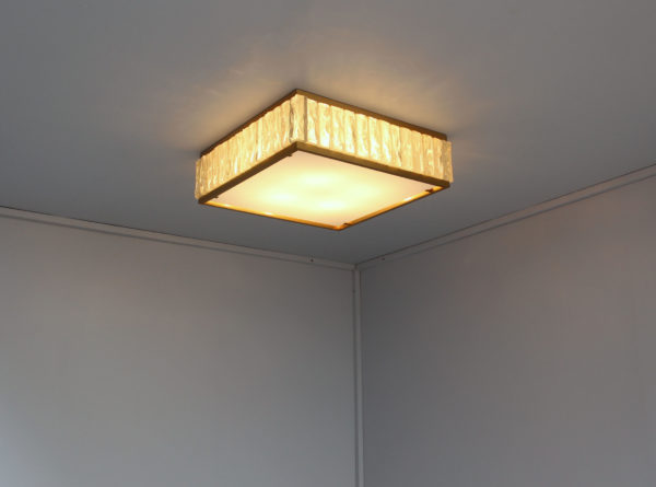 Fine 1950's Brass and Glass Square "Queen Necklace" Ceiling Light by Perzel - Image 2