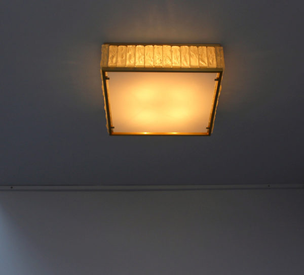 Fine 1950's Brass and Glass Square "Queen Necklace" Ceiling Light by Perzel - Image 5